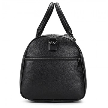 Мужская кожаная дорожная сумка Edwin черная фото