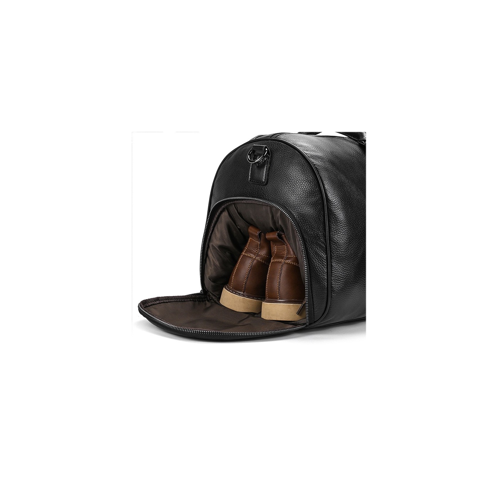 Мужская кожаная дорожная сумка Edwin черная