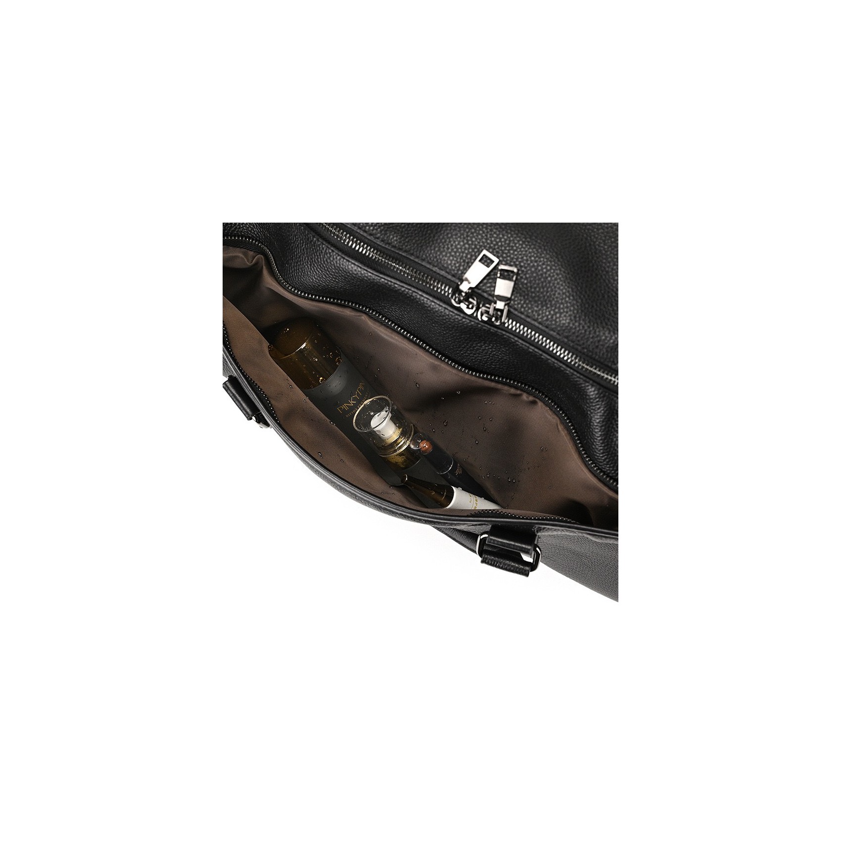 Мужская кожаная дорожная сумка Edwin черная