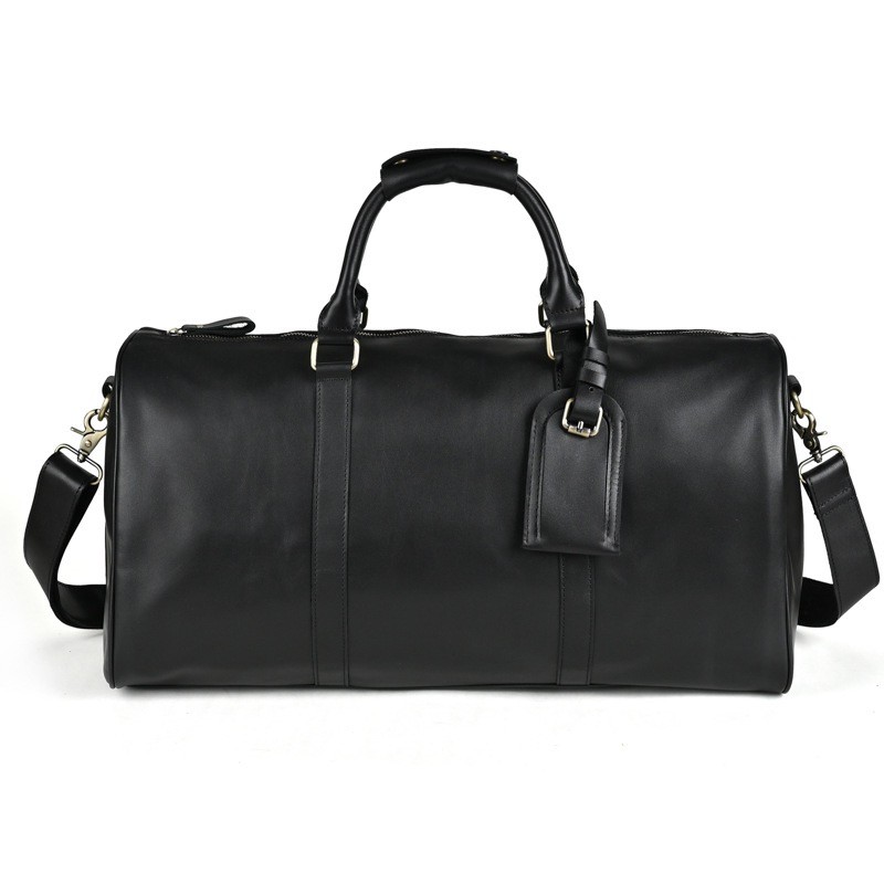 Чоловіча шкіряна дорожня сумка Christof чорна фото