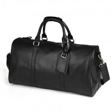 Чоловіча шкіряна дорожня сумка Christof чорна фото