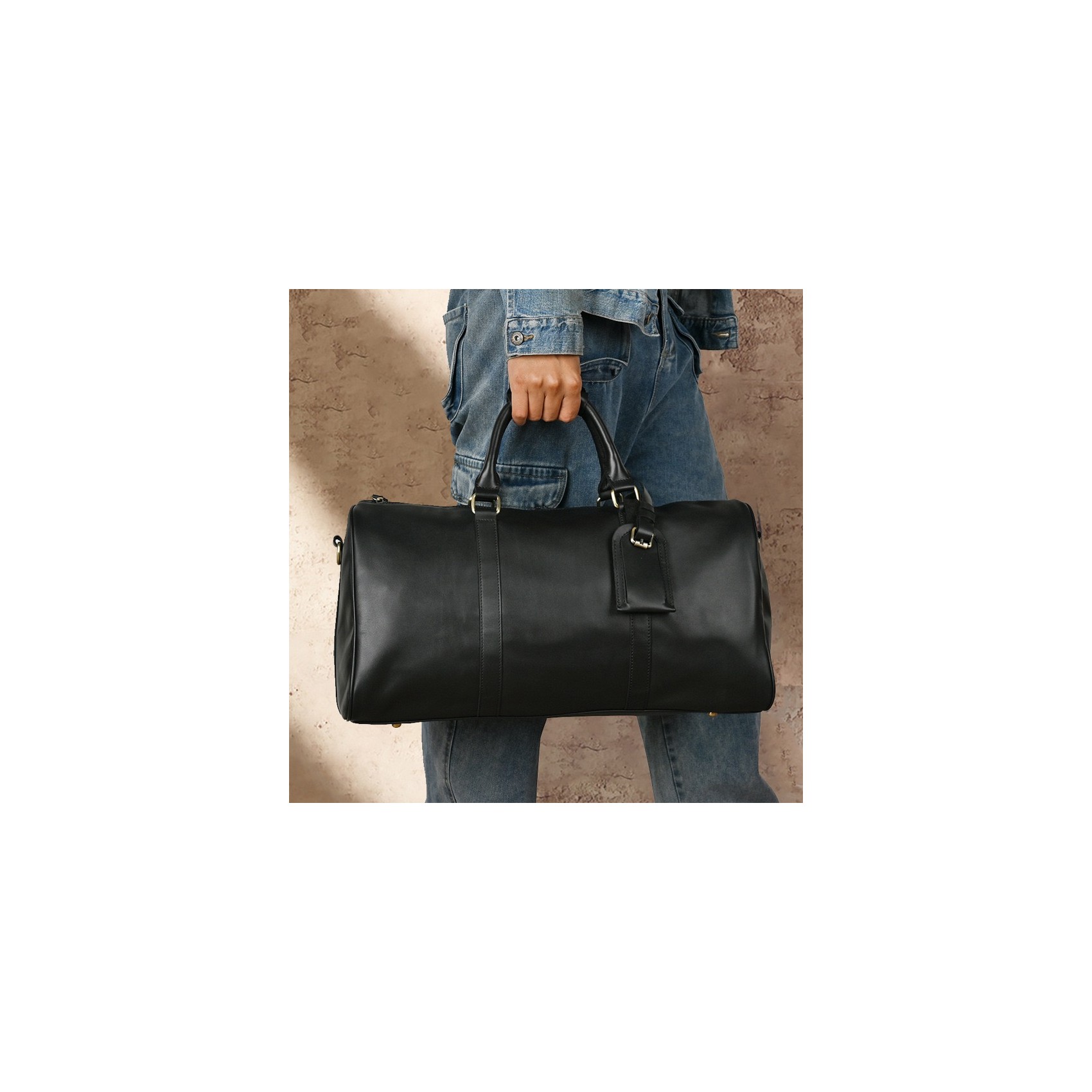 Чоловіча шкіряна дорожня сумка Christof чорна