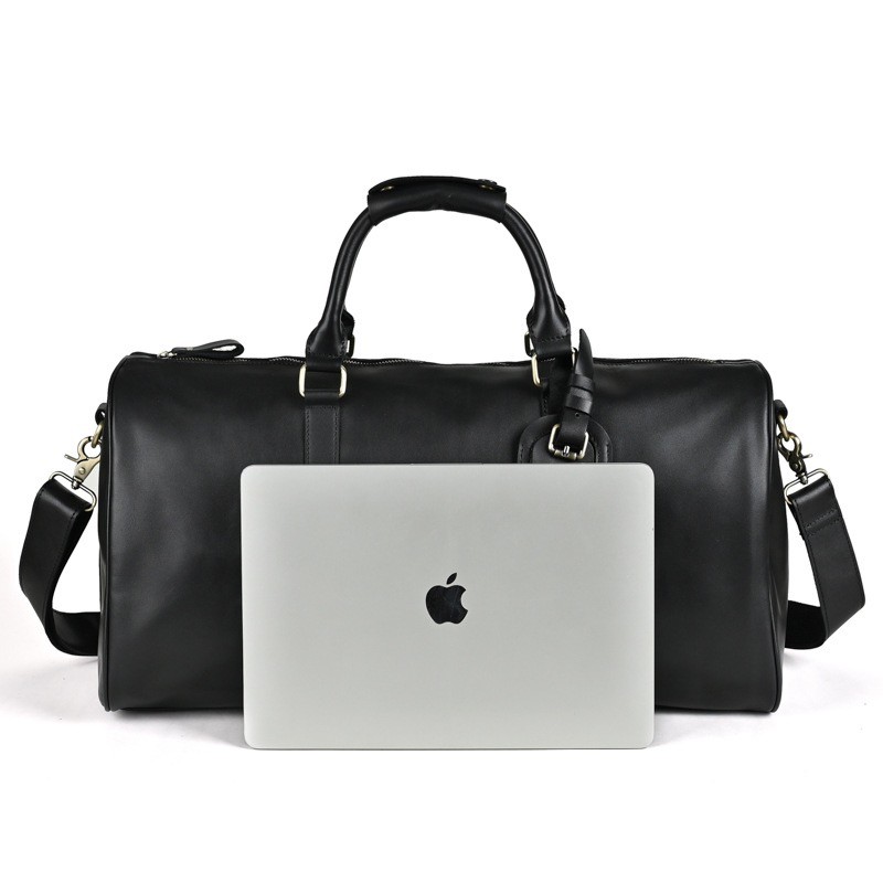 Чоловіча шкіряна дорожня сумка Christof чорна - 6 фото