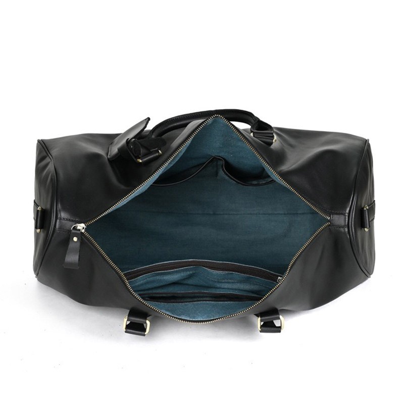 Чоловіча шкіряна дорожня сумка Christof чорна - 8 фото