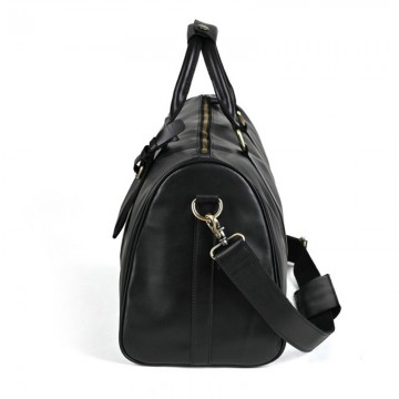 Чоловіча шкіряна дорожня сумка Christof чорна фото