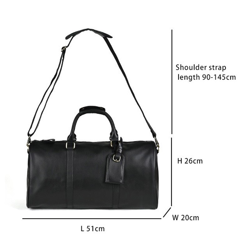 Мужская кожаная дорожная сумка Christof черная - 11 фото