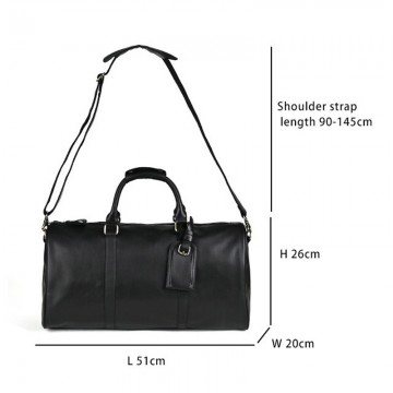 Чоловіча шкіряна дорожня сумка Christof чорна фото