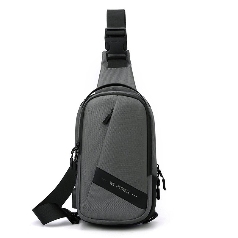 Чоловіча сумка-рюкзак слінг Simon на одне плече сіра фото