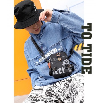 Чоловіча сумка барсетка Zack через плече чорна фото