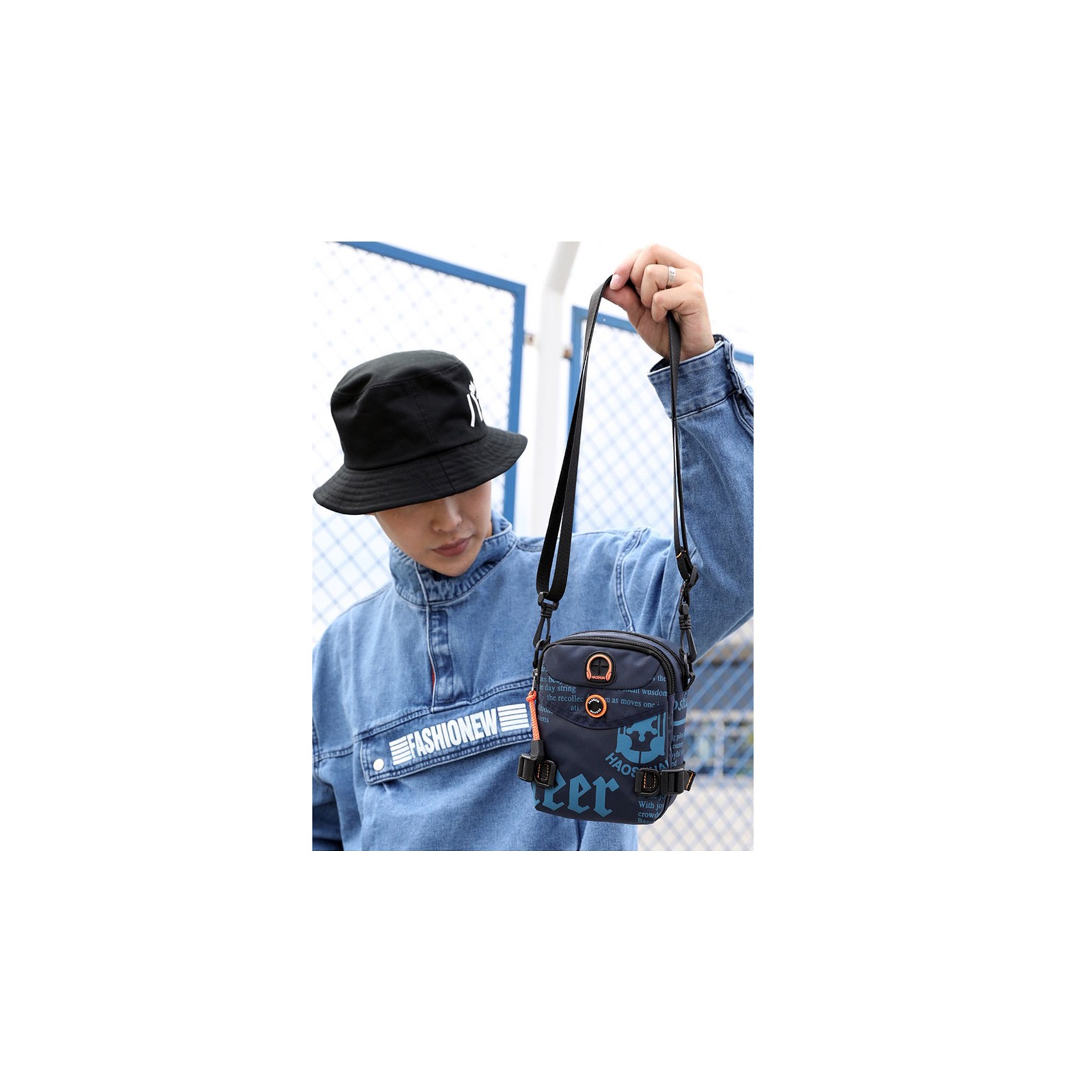 Мужская сумка барсетка Zack через плечо синяя