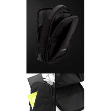 Мужская сумка-рюкзак слинг Simon на одно плечо черная фото