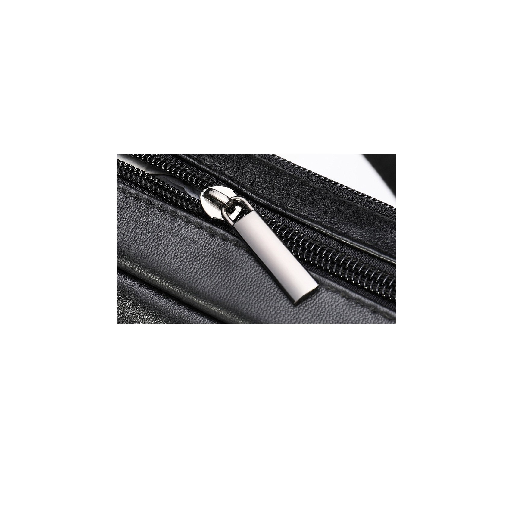 Чоловіча шкіряна сумка бананка на пояс Linderhof чорна