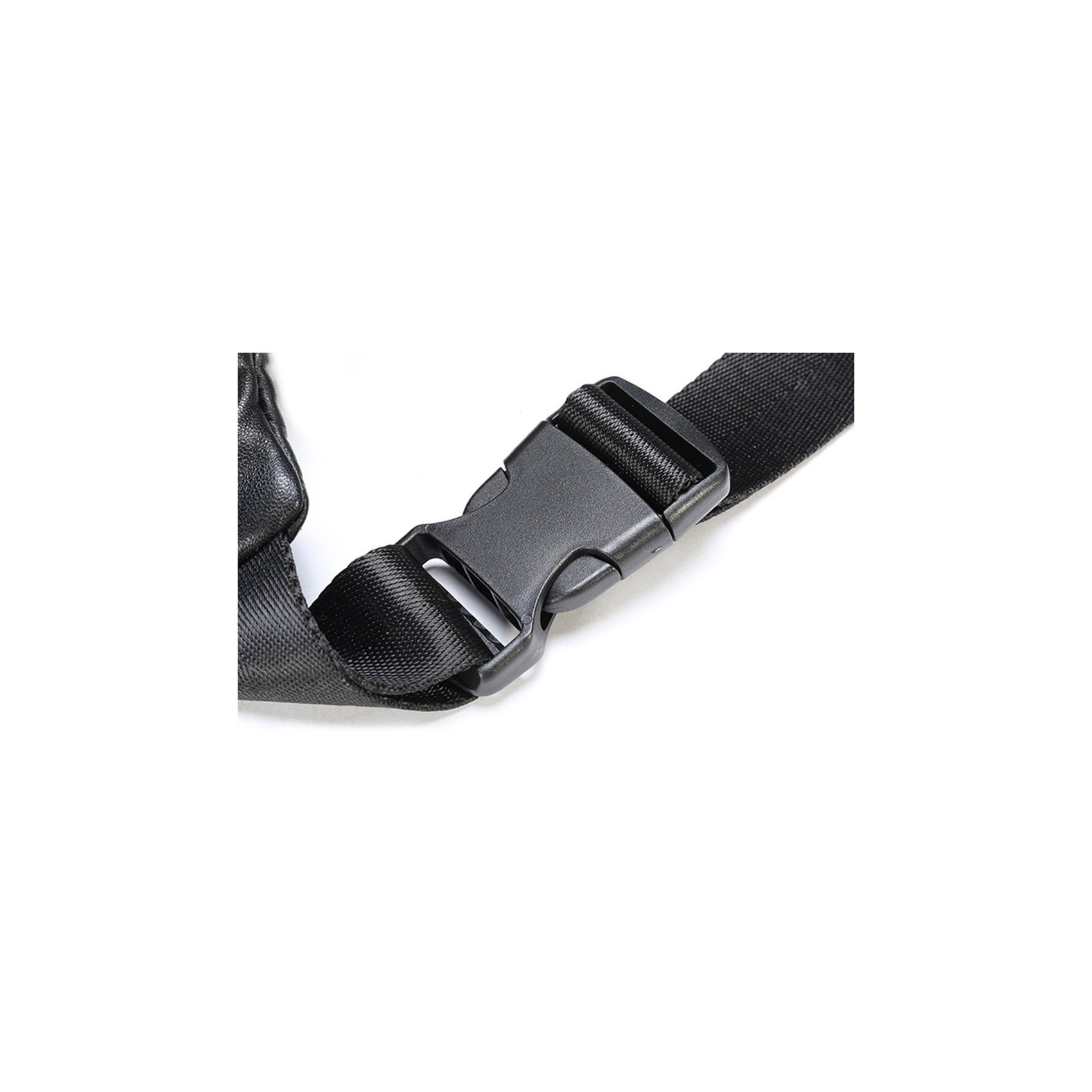 Чоловіча шкіряна сумка бананка на пояс Linderhof чорна