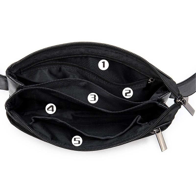 Чоловіча шкіряна сумка бананка на пояс Broadway чорна - 5 фото