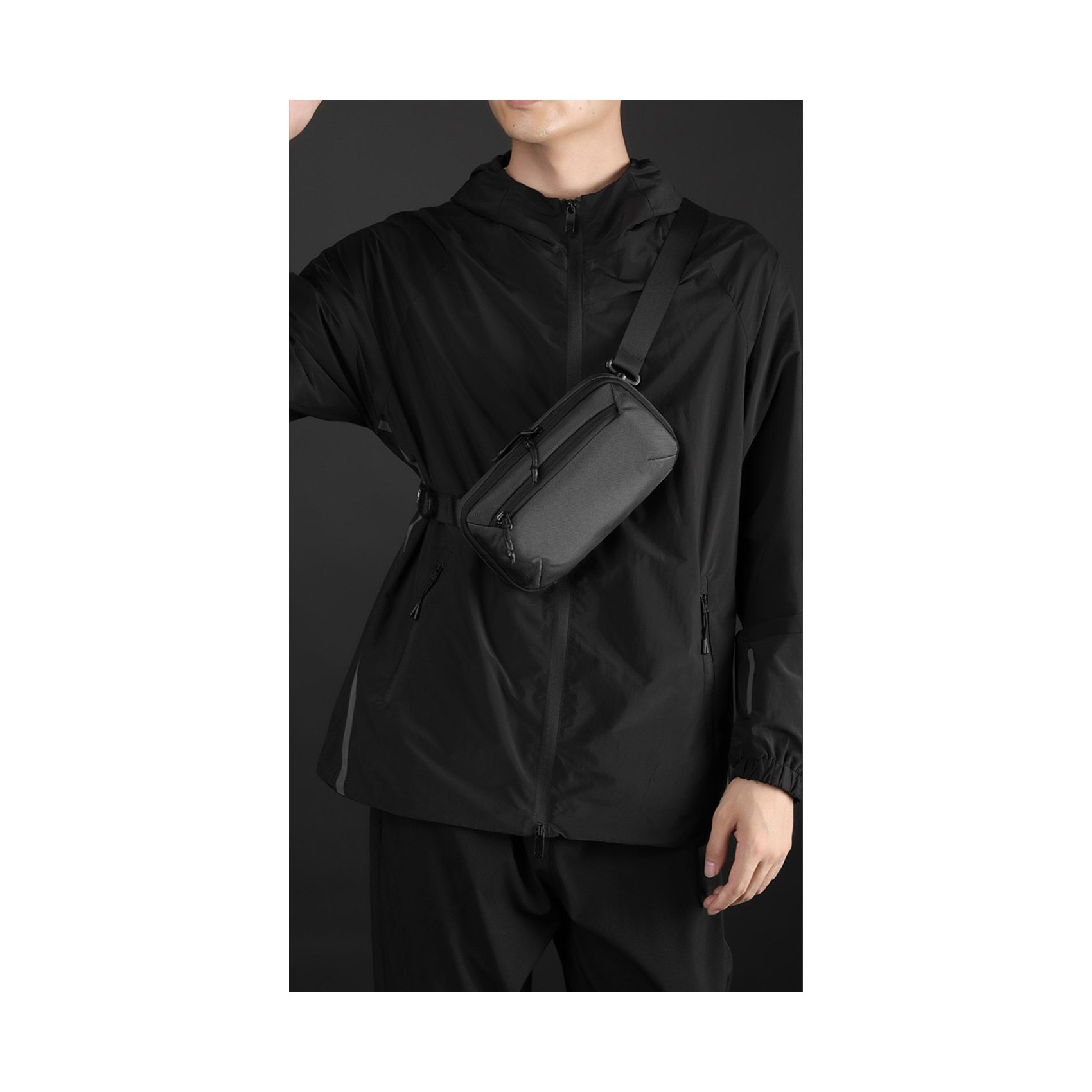 Сумка бананка на пояс Nowel серая