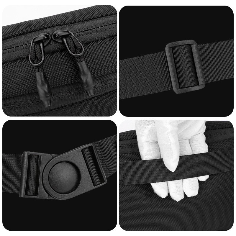 Сумка бананка на пояс Nowel черная - 7 фото