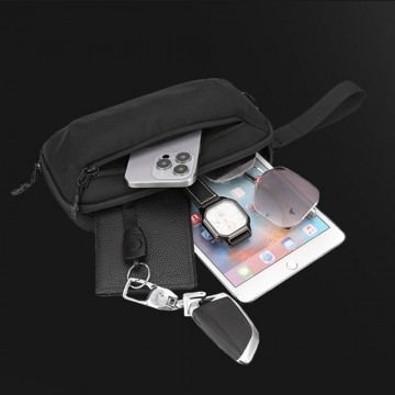 Сумка бананка на пояс Nowel черная фото