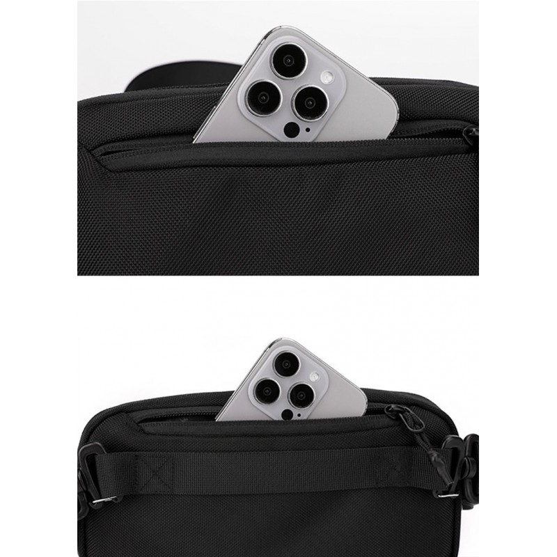 Сумка бананка на пояс Nowel черная - 8 фото