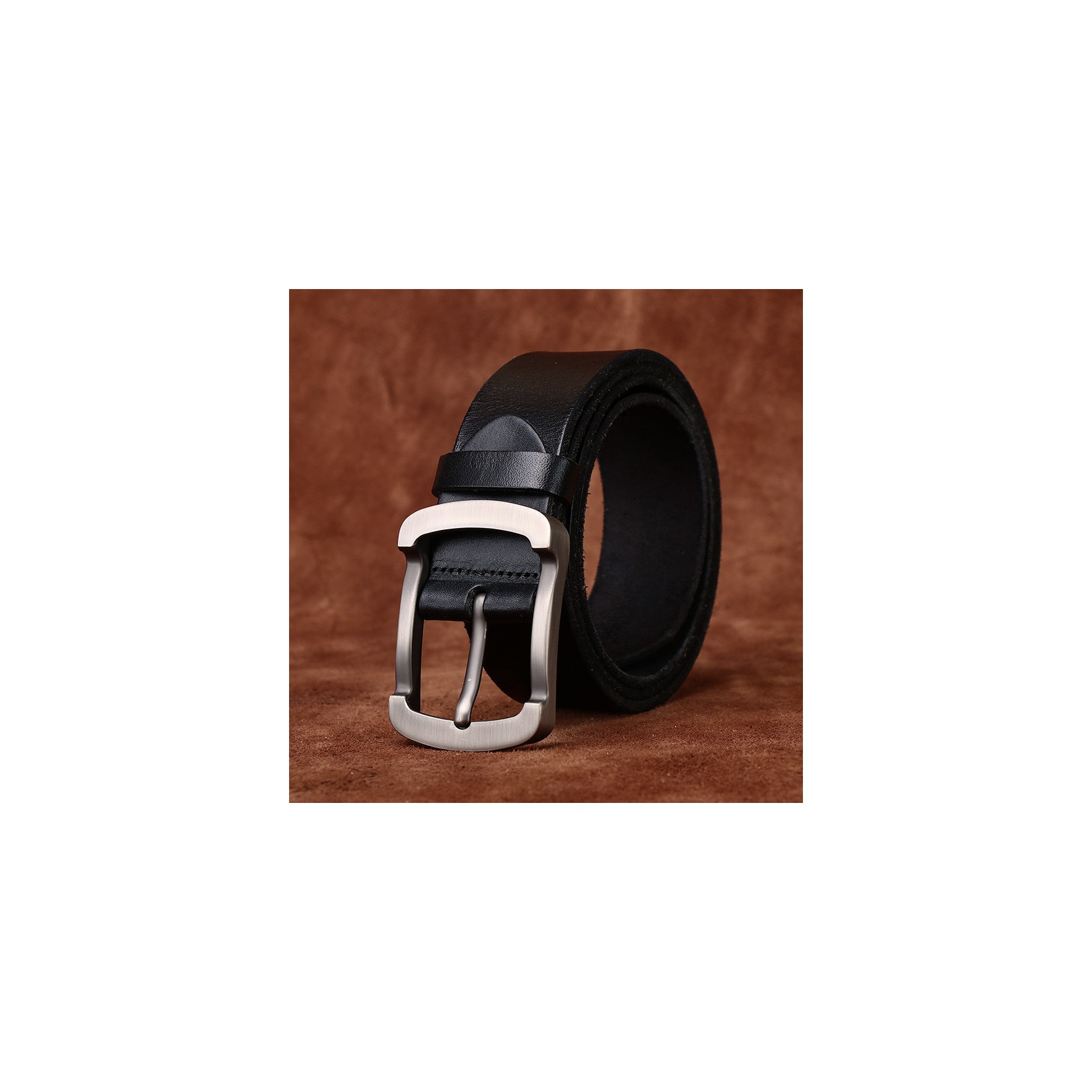 Мужской кожаный ремень Raymond черный