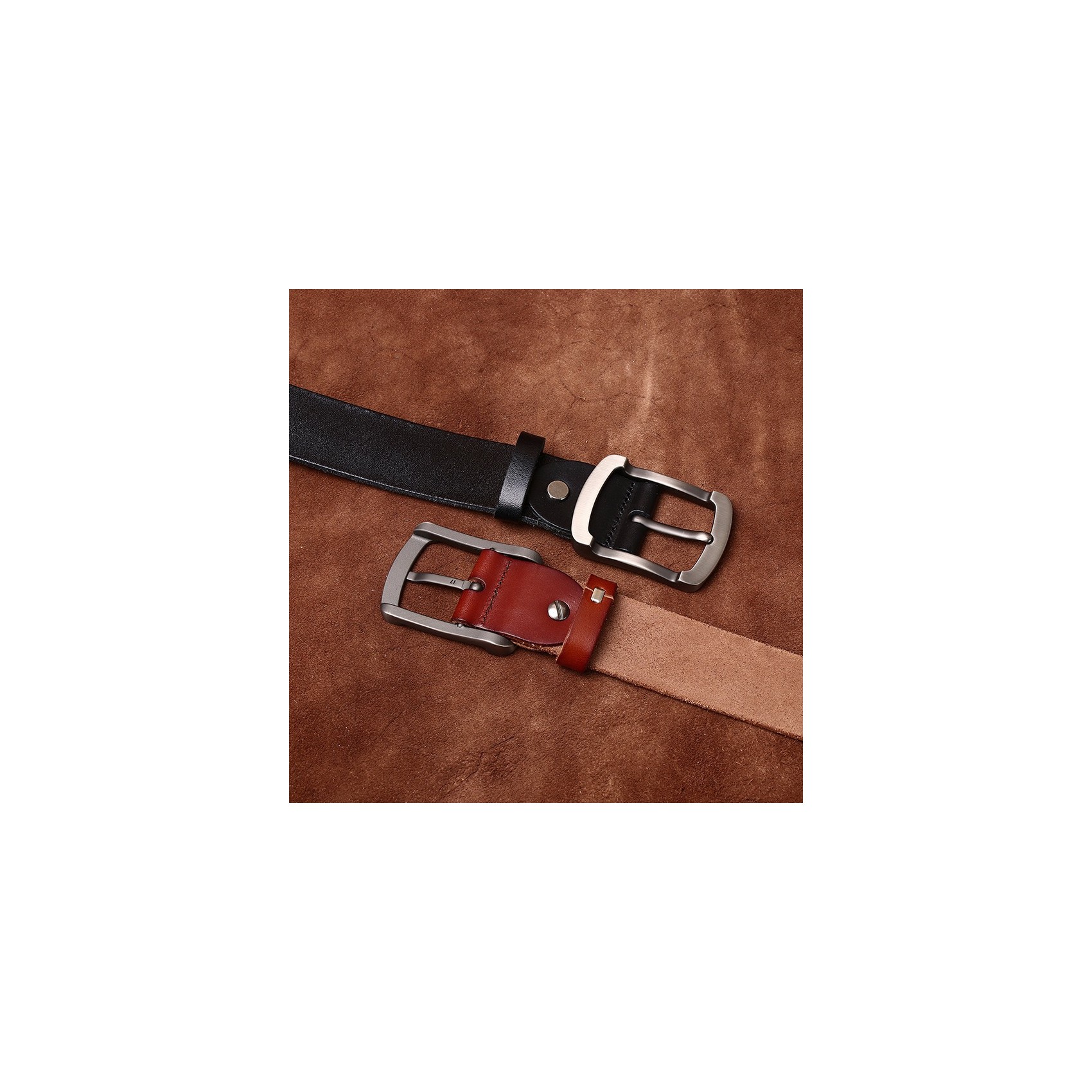 Мужской кожаный ремень Raymond черный