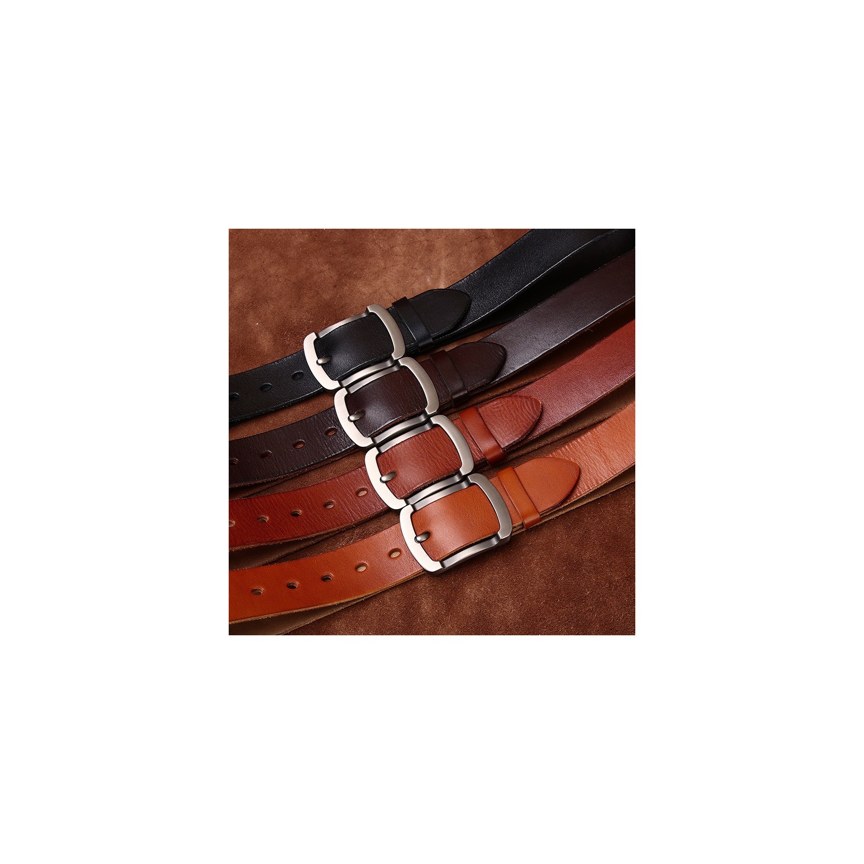 Чоловічий шкіряний ремінь Raymond коричневий