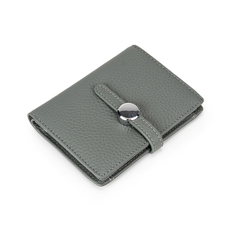 Жіночий шкіряний гаманець Annie сіро-зелений фото