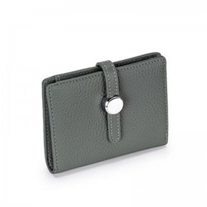 Женский кожаный кошелек Annie серо-зеленый