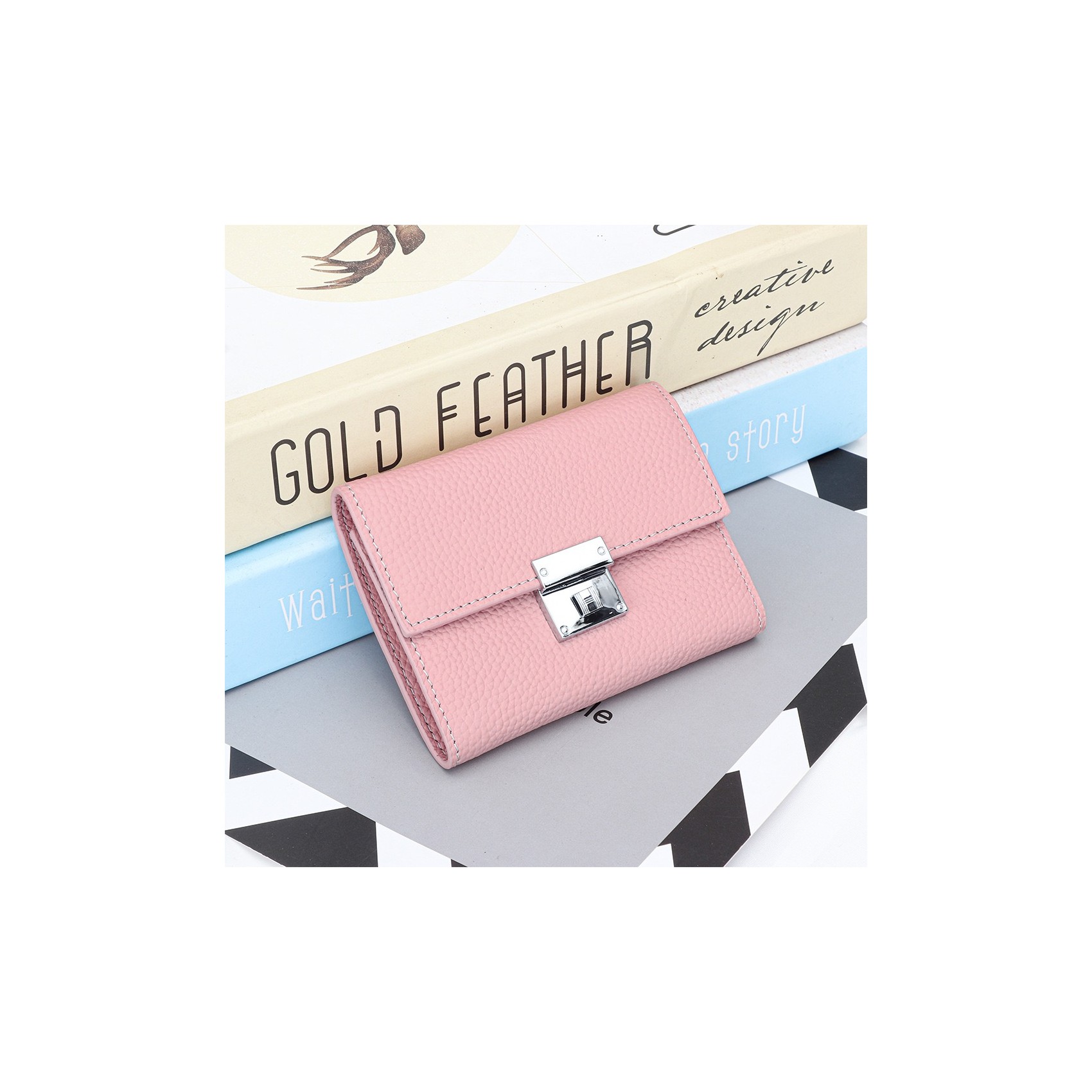 Женский кожаный кошелек Monique светло-розовый