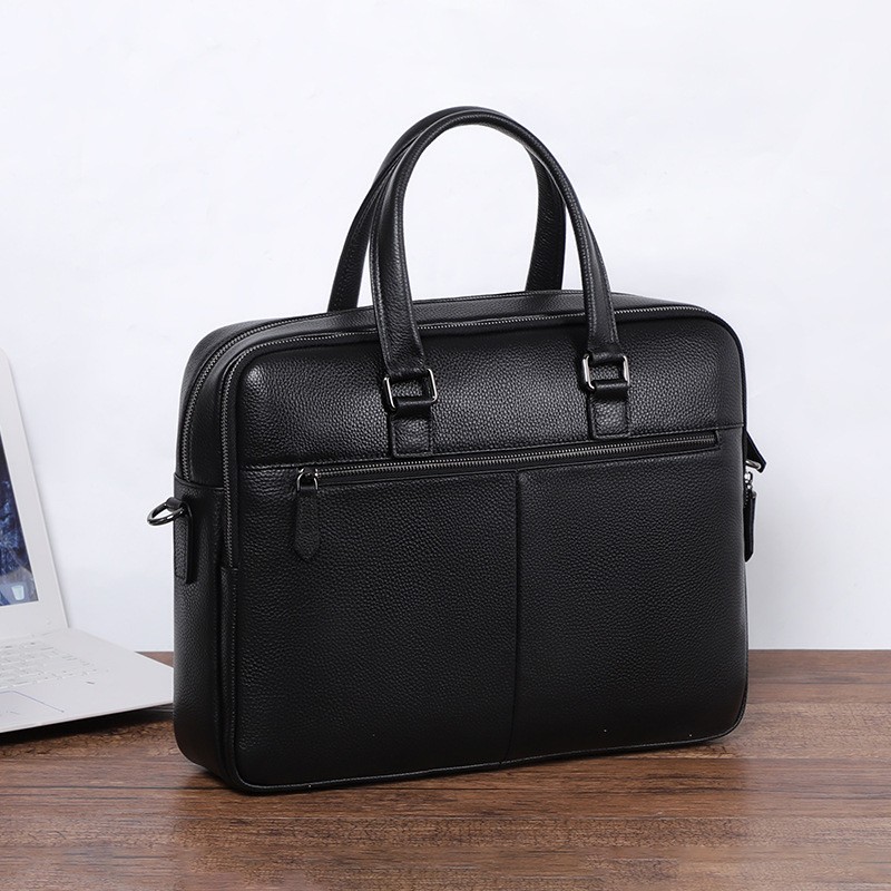 Мужская кожаная сумка для ноутбука Bentheim черная - 1 фото