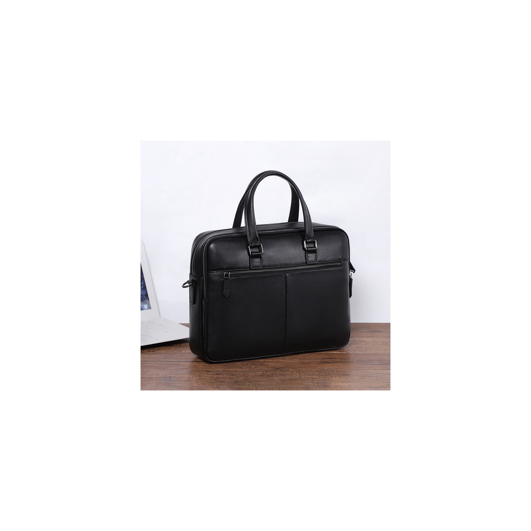 Чоловіча шкіряна сумка для ноутбука Bentheim чорна