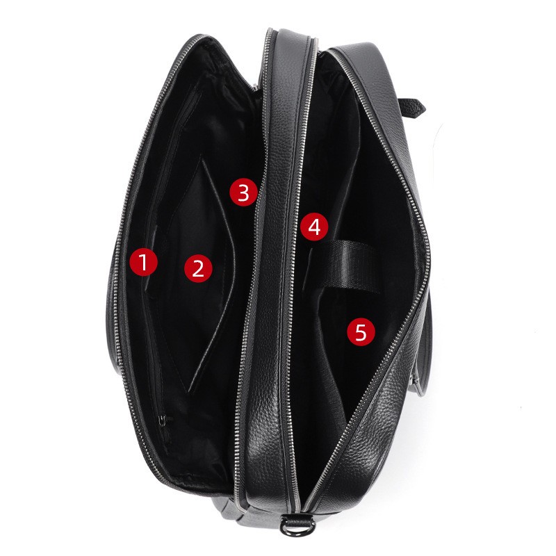 Чоловіча шкіряна сумка для ноутбука Bentheim чорна - 4 фото