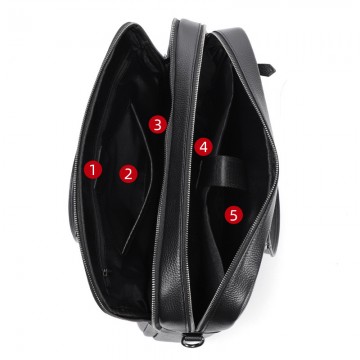 Мужская кожаная сумка для ноутбука Bentheim черная фото