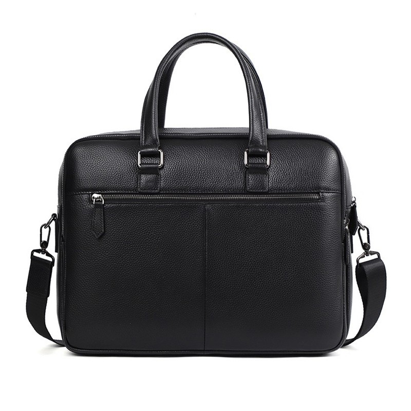 Мужская кожаная сумка для ноутбука Bentheim черная - 7 фото