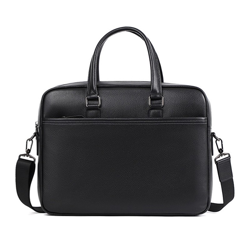 Мужская кожаная сумка для ноутбука Bentheim черная - 6 фото