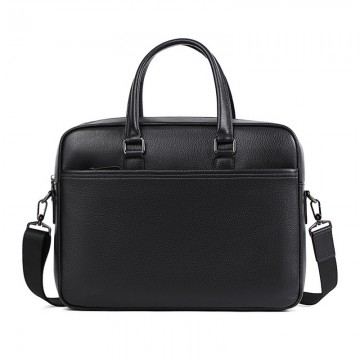 Чоловіча шкіряна сумка для ноутбука Bentheim чорна фото