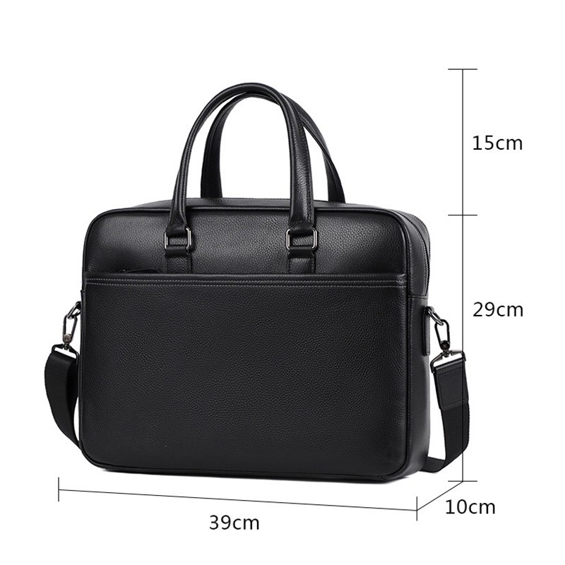 Чоловіча шкіряна сумка для ноутбука Bentheim чорна - 9 фото