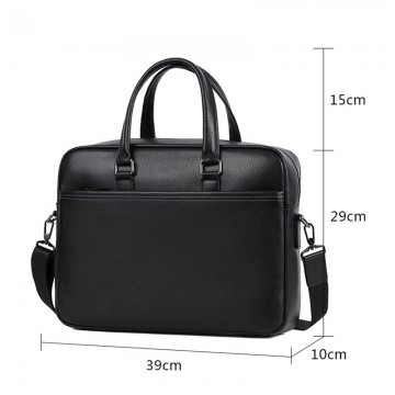 Мужская кожаная сумка для ноутбука Bentheim черная фото