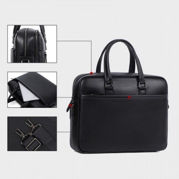 Мужская кожаная сумка для ноутбука Bentheim черная фото