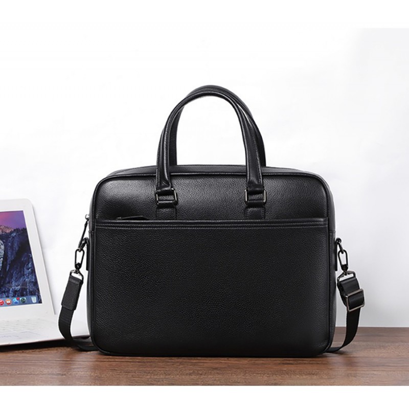 Чоловіча шкіряна сумка для ноутбука Bentheim чорна - 16 фото