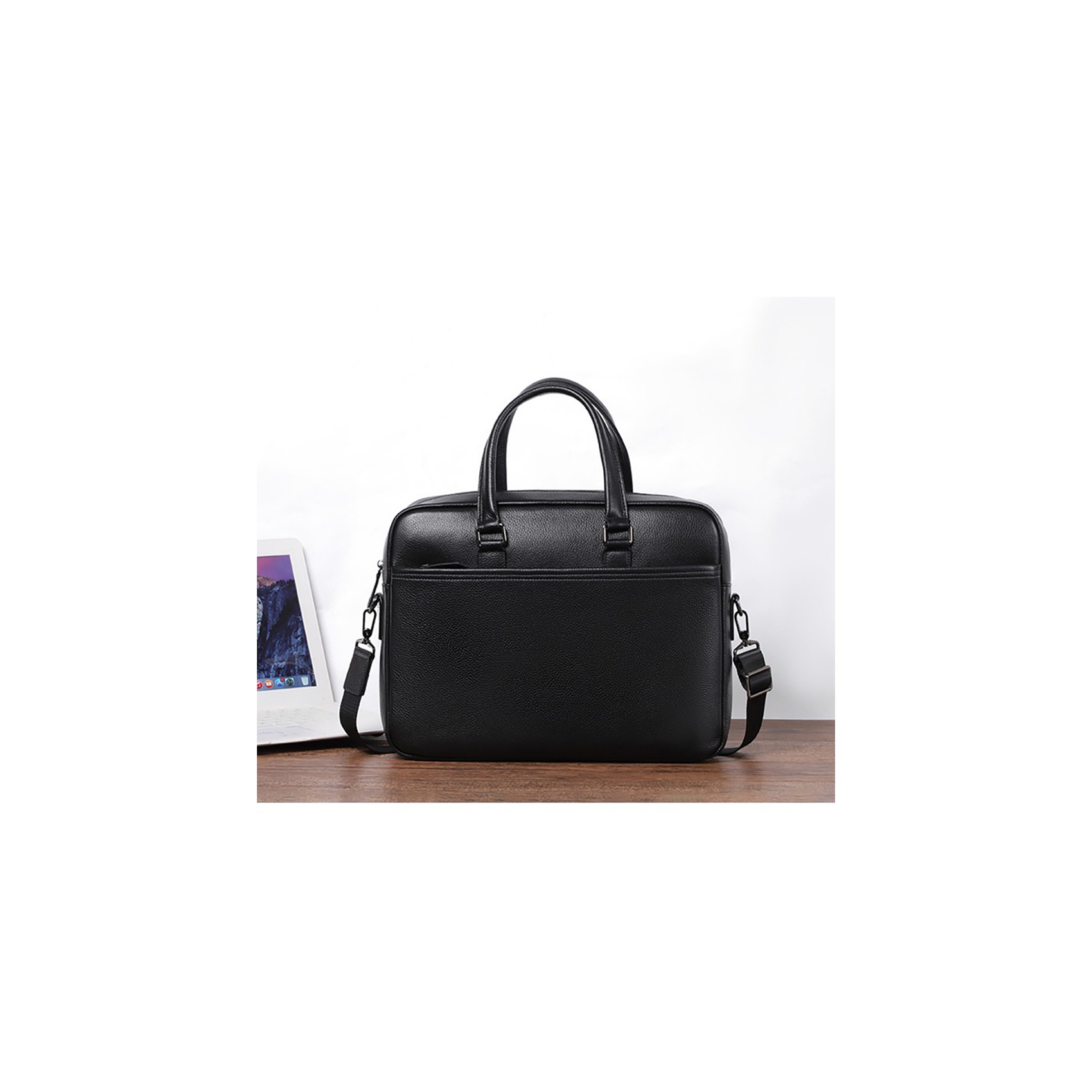 Чоловіча шкіряна сумка для ноутбука Bentheim чорна