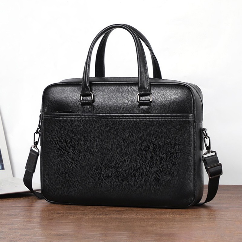 Чоловіча шкіряна сумка для ноутбука Bentheim чорна - 12 фото