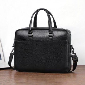 Чоловіча шкіряна сумка для ноутбука Bentheim чорна фото