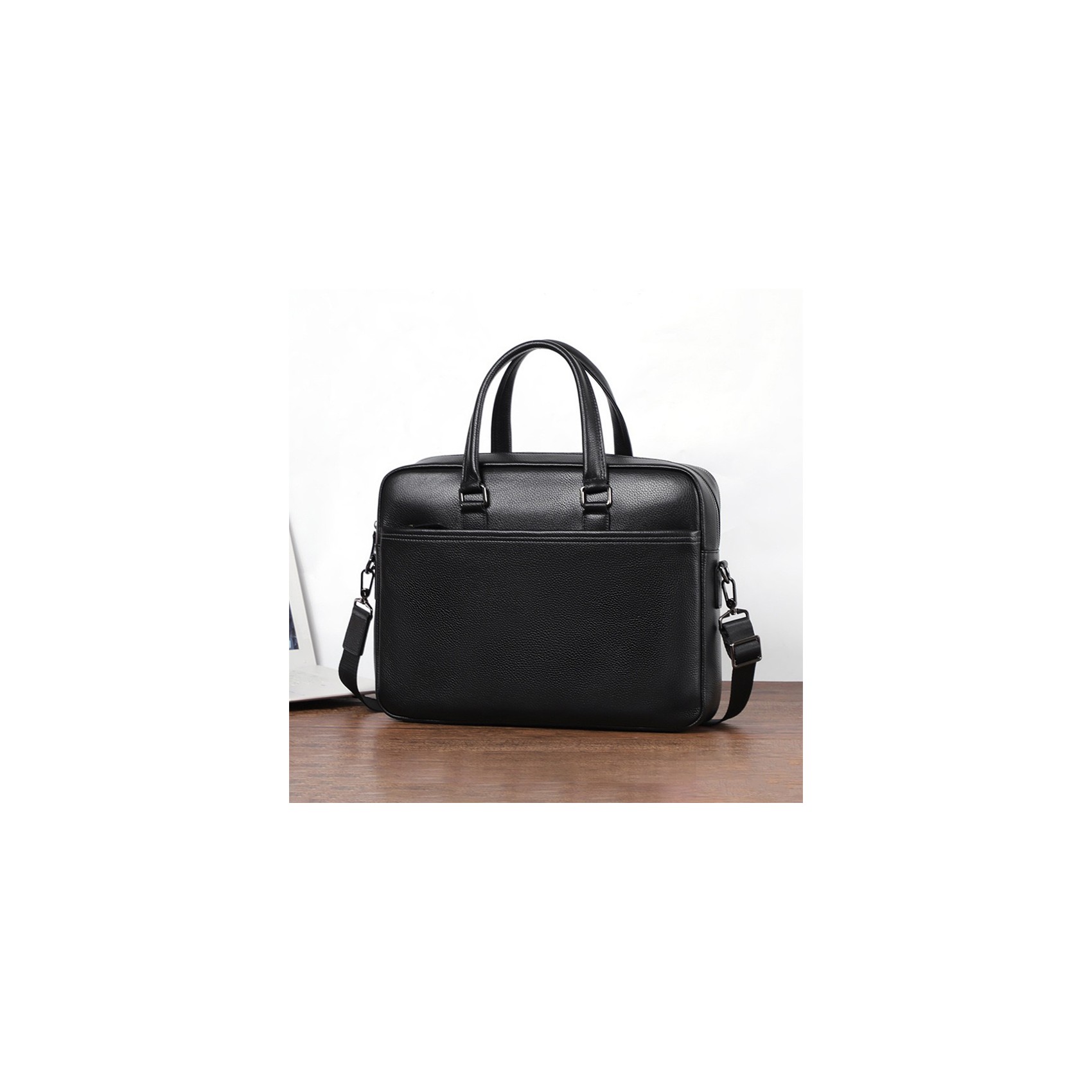 Чоловіча шкіряна сумка для ноутбука Bentheim чорна