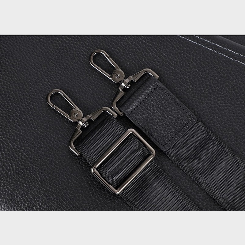 Мужская кожаная сумка для ноутбука Bentheim черная - 15 фото