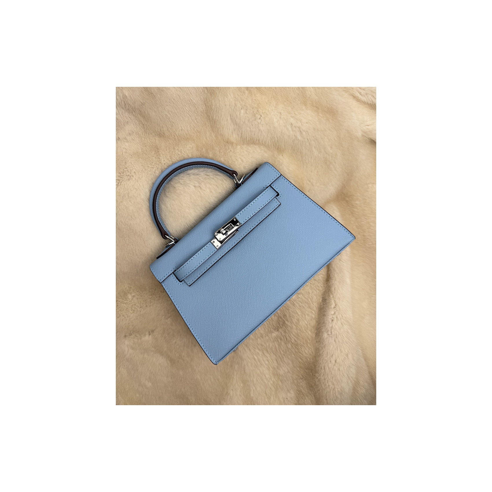 Жіноча шкіряна сумка Kelly 22 блакитна