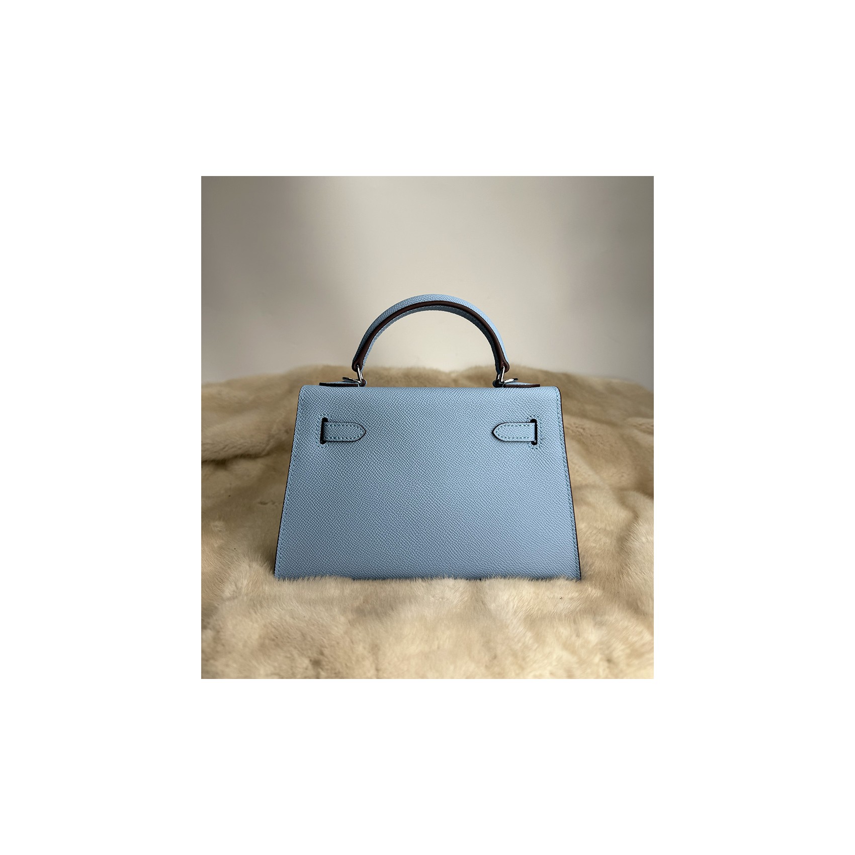 Жіноча шкіряна сумка Kelly 22 блакитна