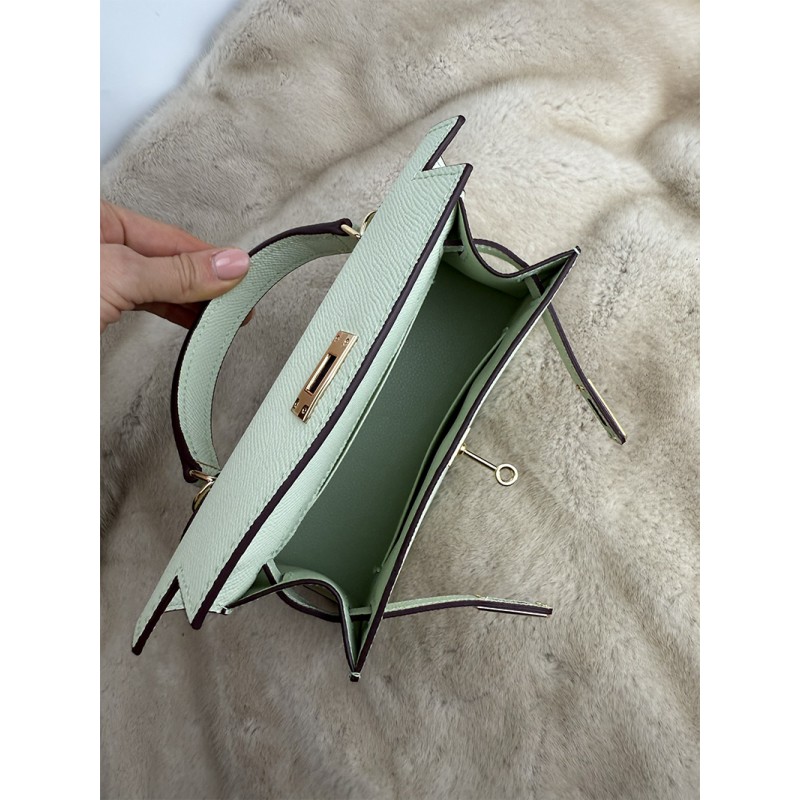 Жіноча шкіряна сумка Kelly 22 м'ятна - 7 фото