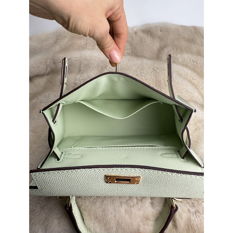 Жіноча шкіряна сумка Kelly 22 м'ятна - 6 фото