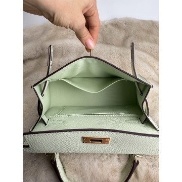 Женская кожаная сумка Kelly 22 мятная фото