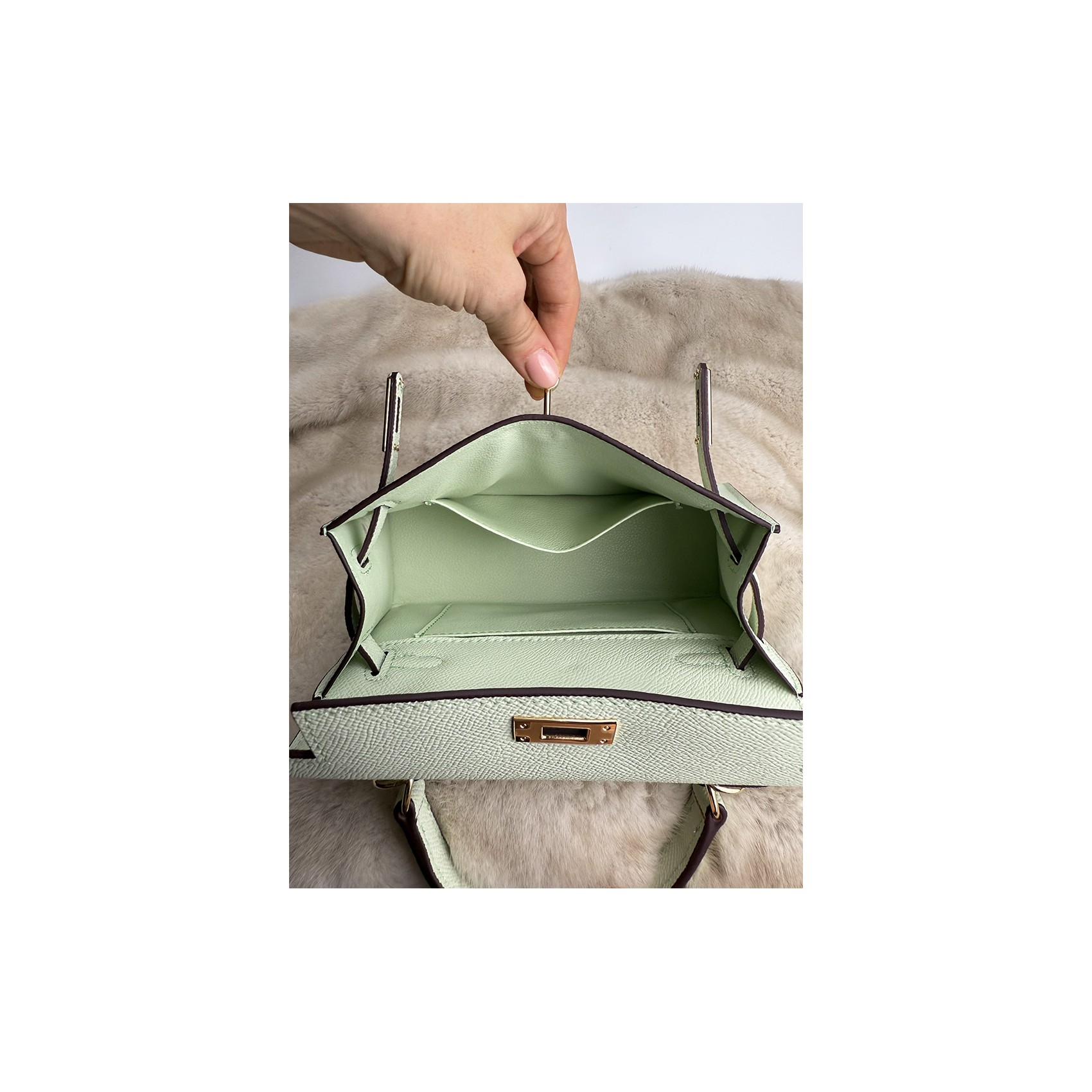 Жіноча шкіряна сумка Kelly 22 м'ятна